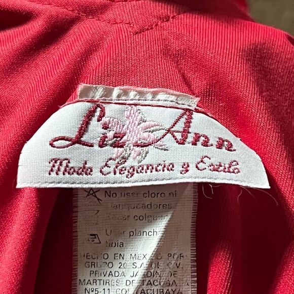 Liz Ann Moda Elegancia y Estilo beautiful red dress with low V Neck Size 32 - Picture 8 of 10